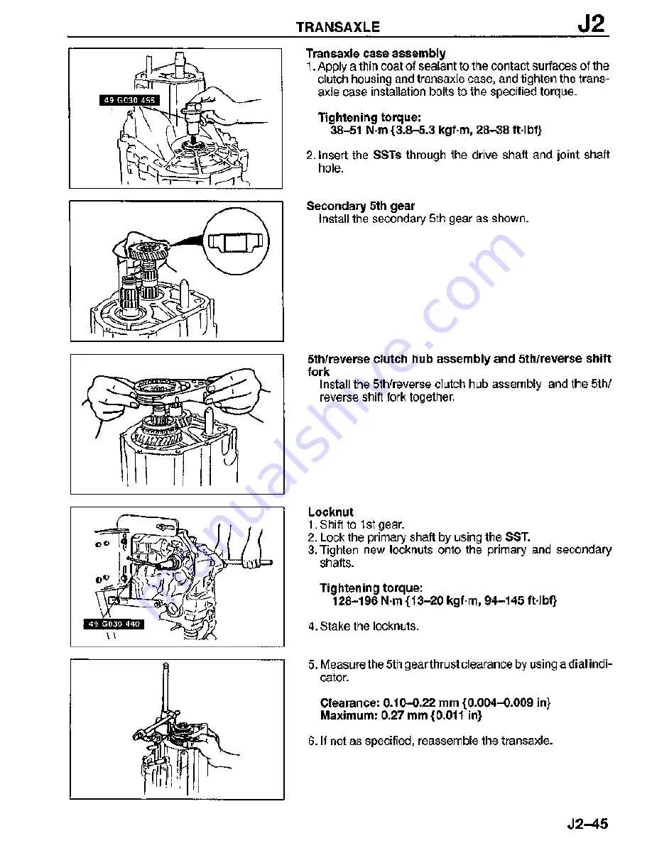 Mazda MX-3 1995 Workshop Manual Download Page 454