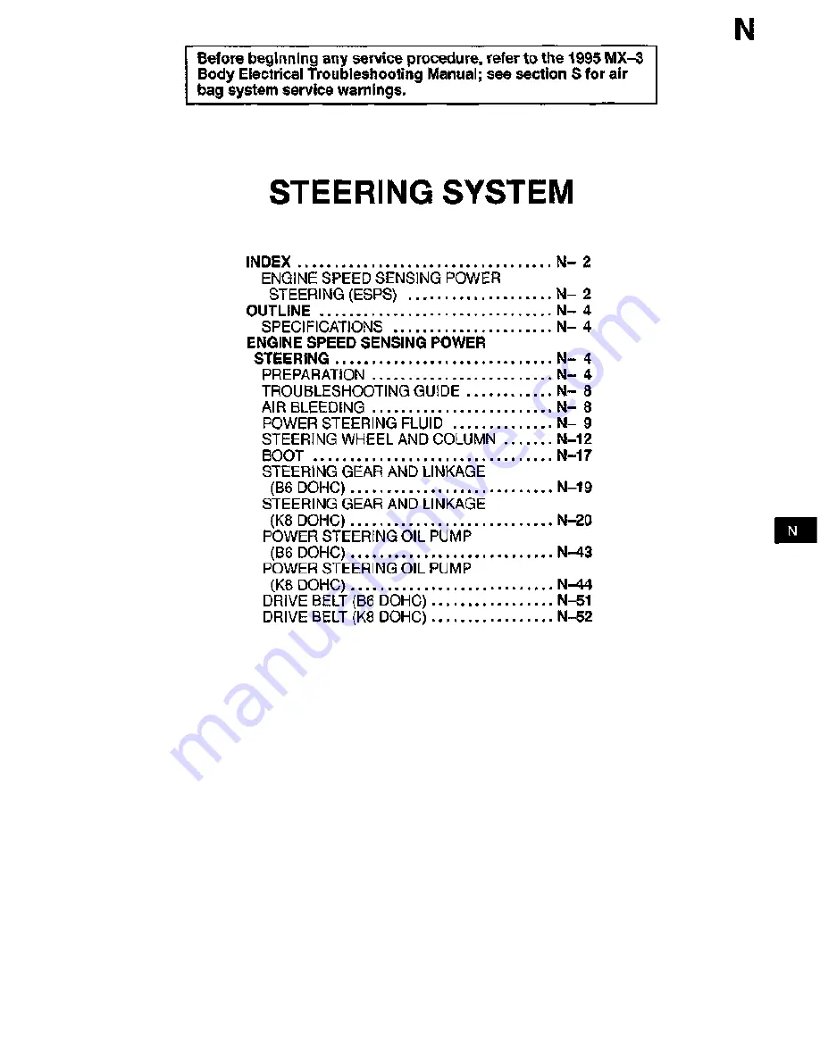 Mazda MX-3 1995 Workshop Manual Download Page 497