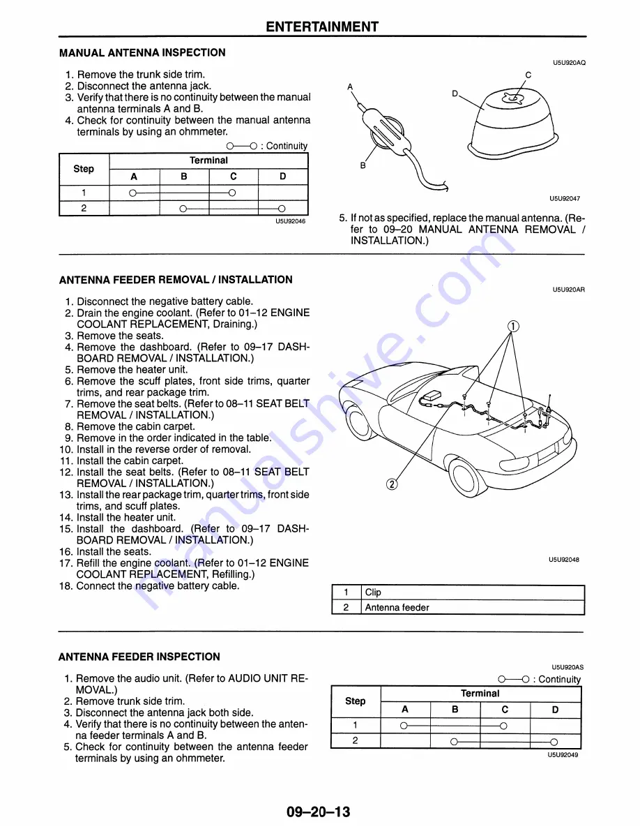 Mazda MX-5 Miata 1997 Workshop Manual Download Page 713