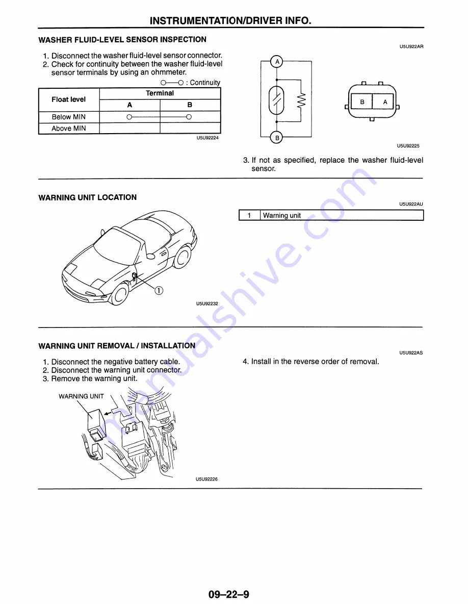 Mazda MX-5 Miata 1997 Workshop Manual Download Page 725