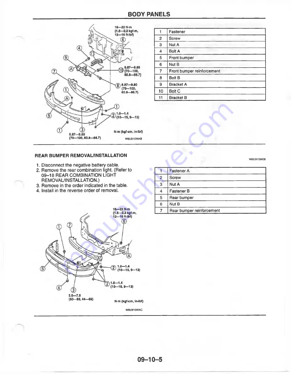 Mazda MX-6 1998 Workshop Manual Download Page 1135