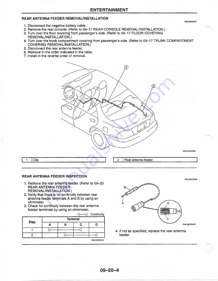 Mazda MX-6 1998 Workshop Manual Download Page 1250