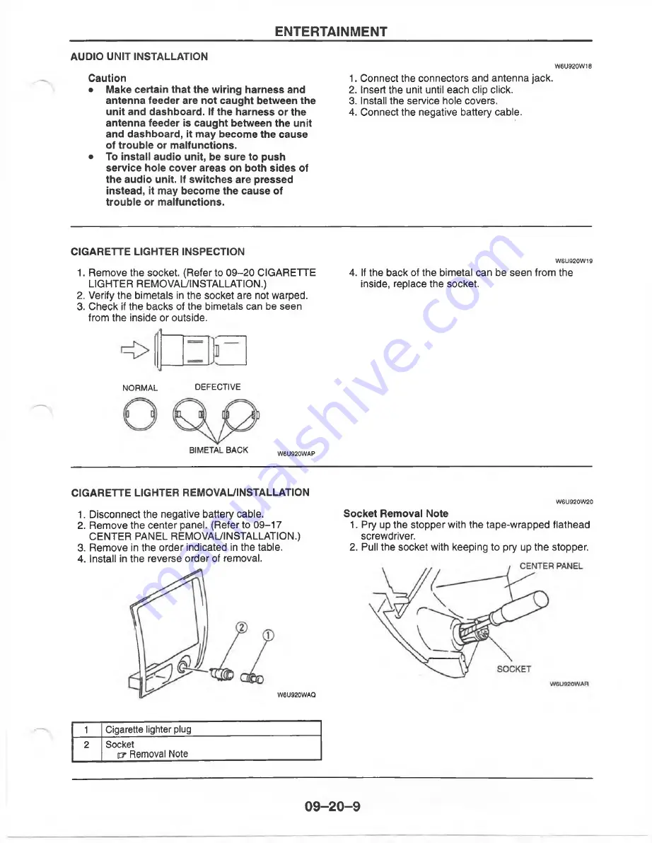 Mazda MX-6 1998 Workshop Manual Download Page 1255