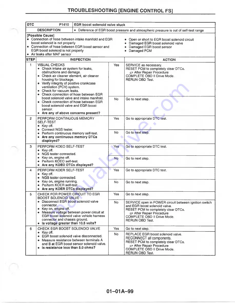 Mazda MX-6 1998 Workshop Manual Download Page 127