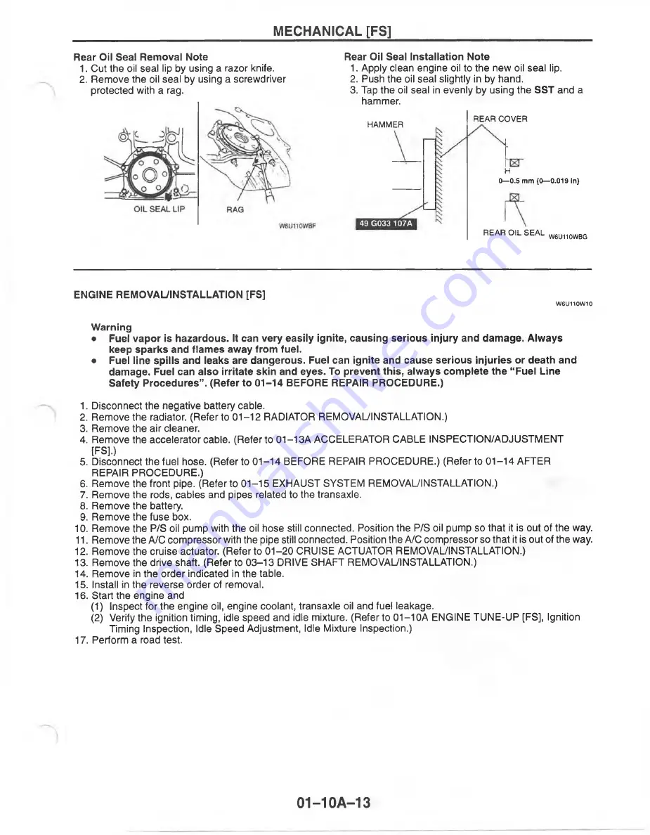 Mazda MX-6 1998 Workshop Manual Download Page 416