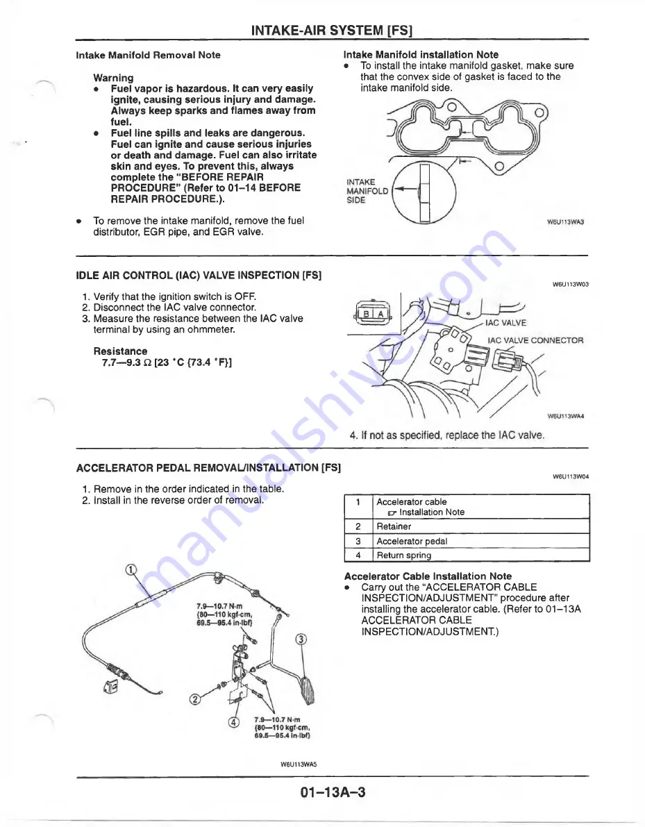 Mazda MX-6 1998 Workshop Manual Download Page 457