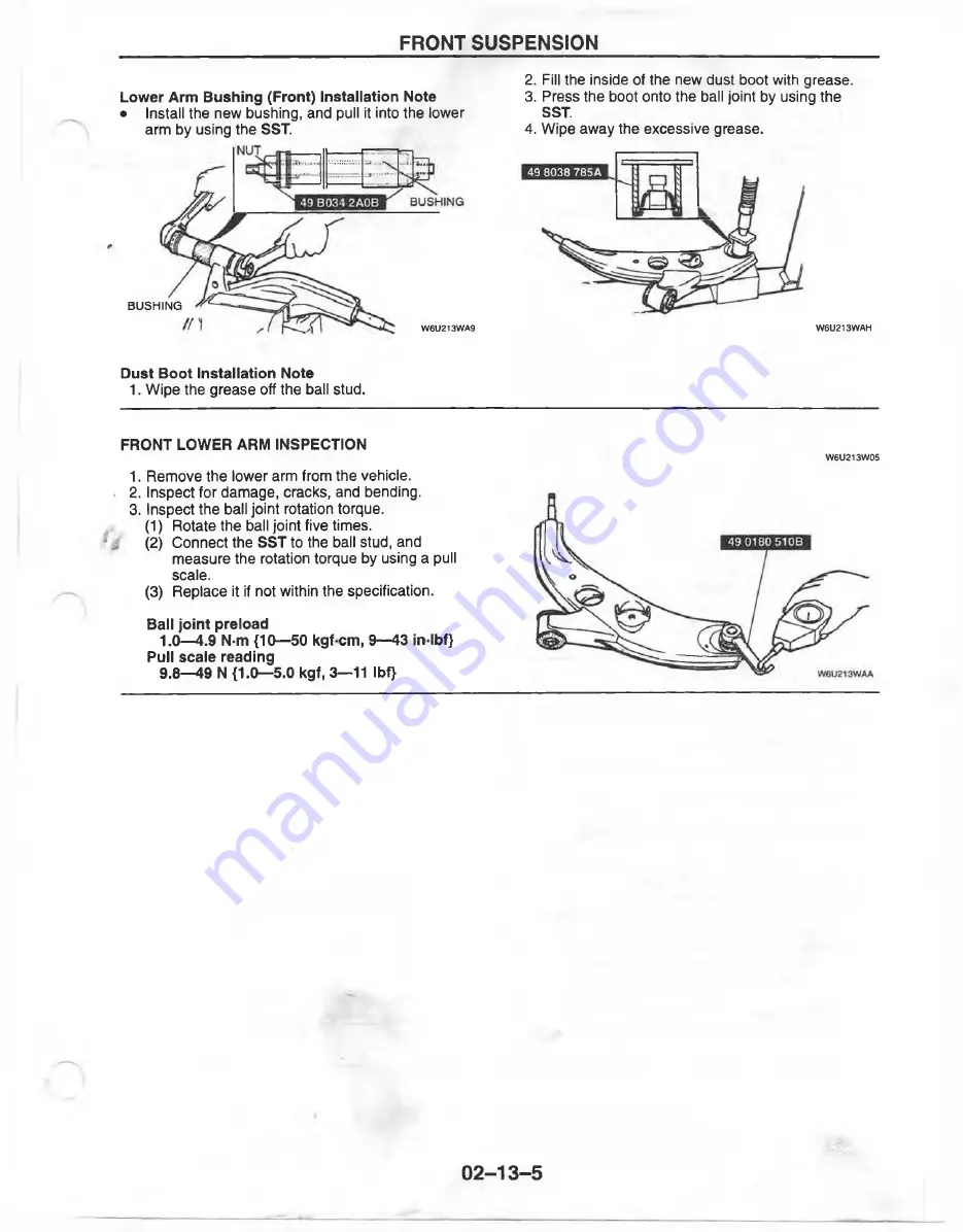 Mazda MX-6 1998 Workshop Manual Download Page 582