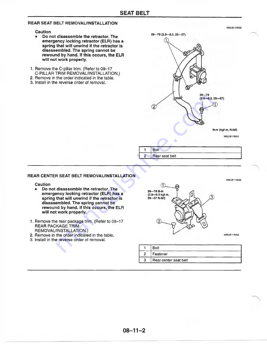 Mazda MX-6 1998 Workshop Manual Download Page 980