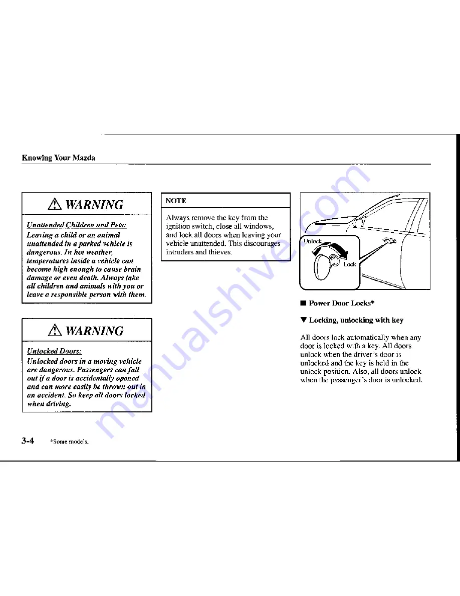 Mazda Protege 2001 Owner'S Manual Download Page 62