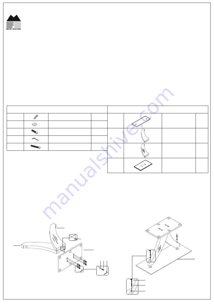 MAZIN FURNITURE TUXEDO 7382-05GN Quick Start Manual Download Page 1