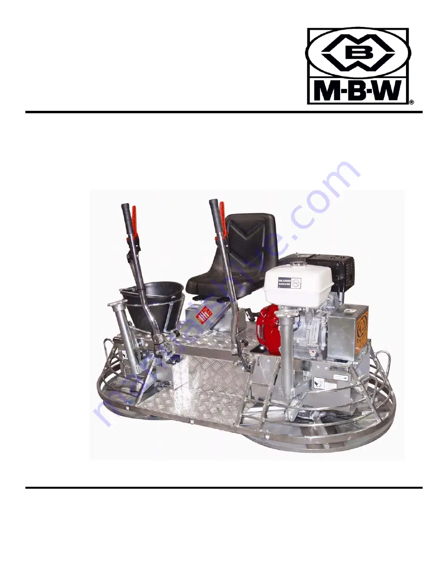 MBW 1780001 Operator'S Safety And Service Manual Download Page 1