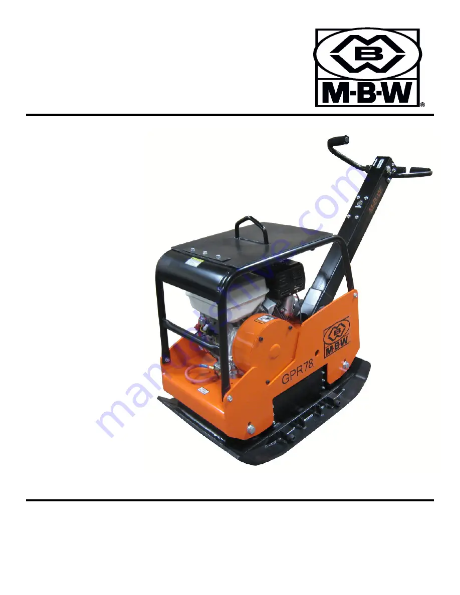 MBW GPR78D Operator'S Safety And Service Manual Download Page 1