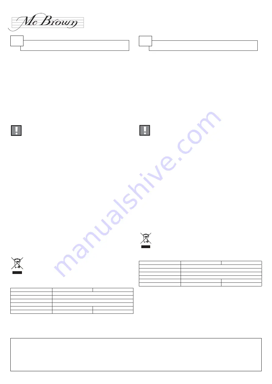 Mc Brown 30 14 23 Operating Instructions Download Page 1