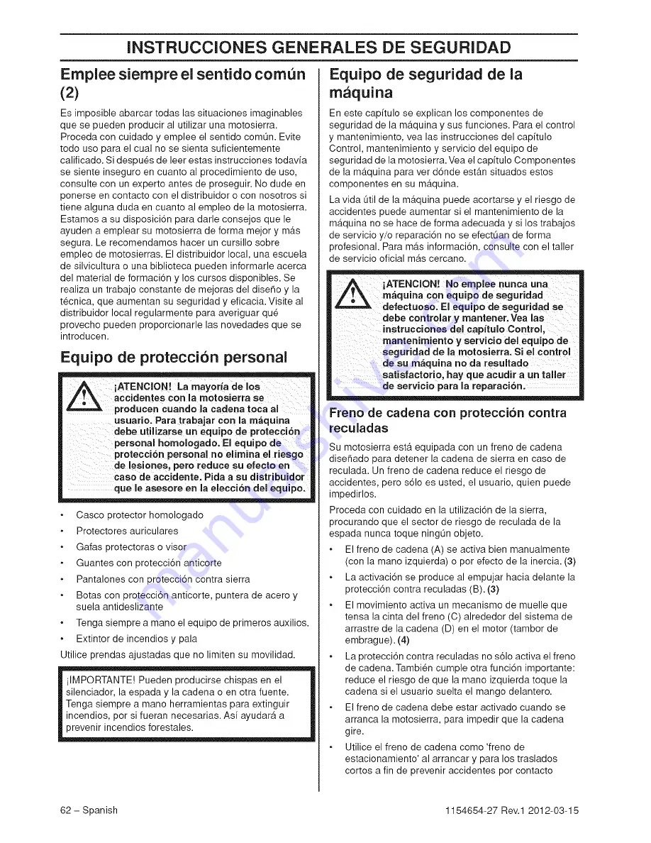 McCulloch CS 380 Operator'S Manual Download Page 62