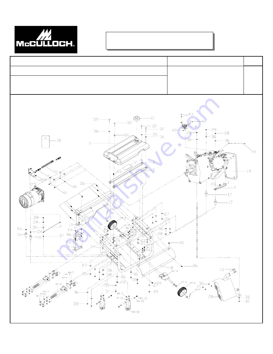 McCulloch FG7000MA Service Spare Parts List Download Page 1