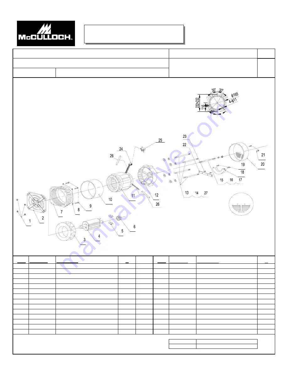 McCulloch FG7000MA Service Spare Parts List Download Page 3