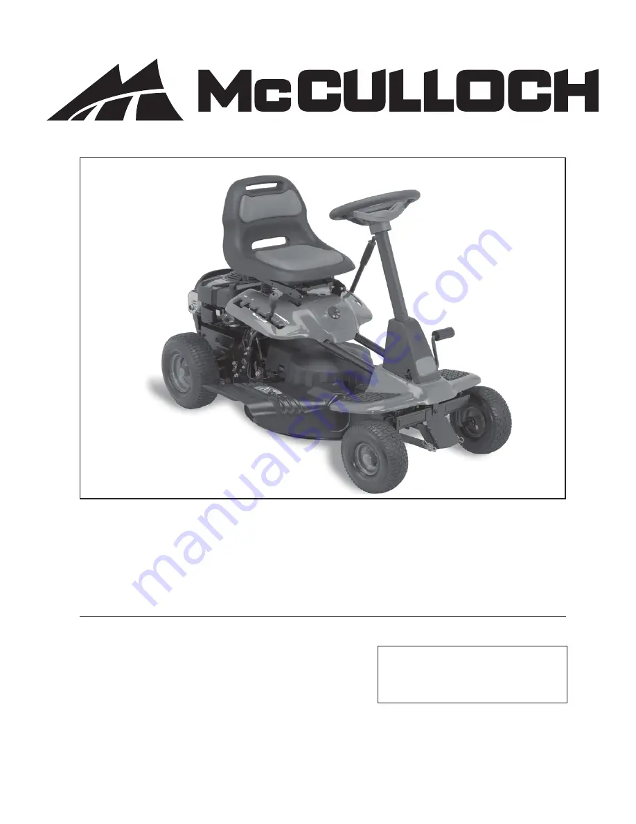 McCulloch M95-66XC Operator'S Manual Download Page 1