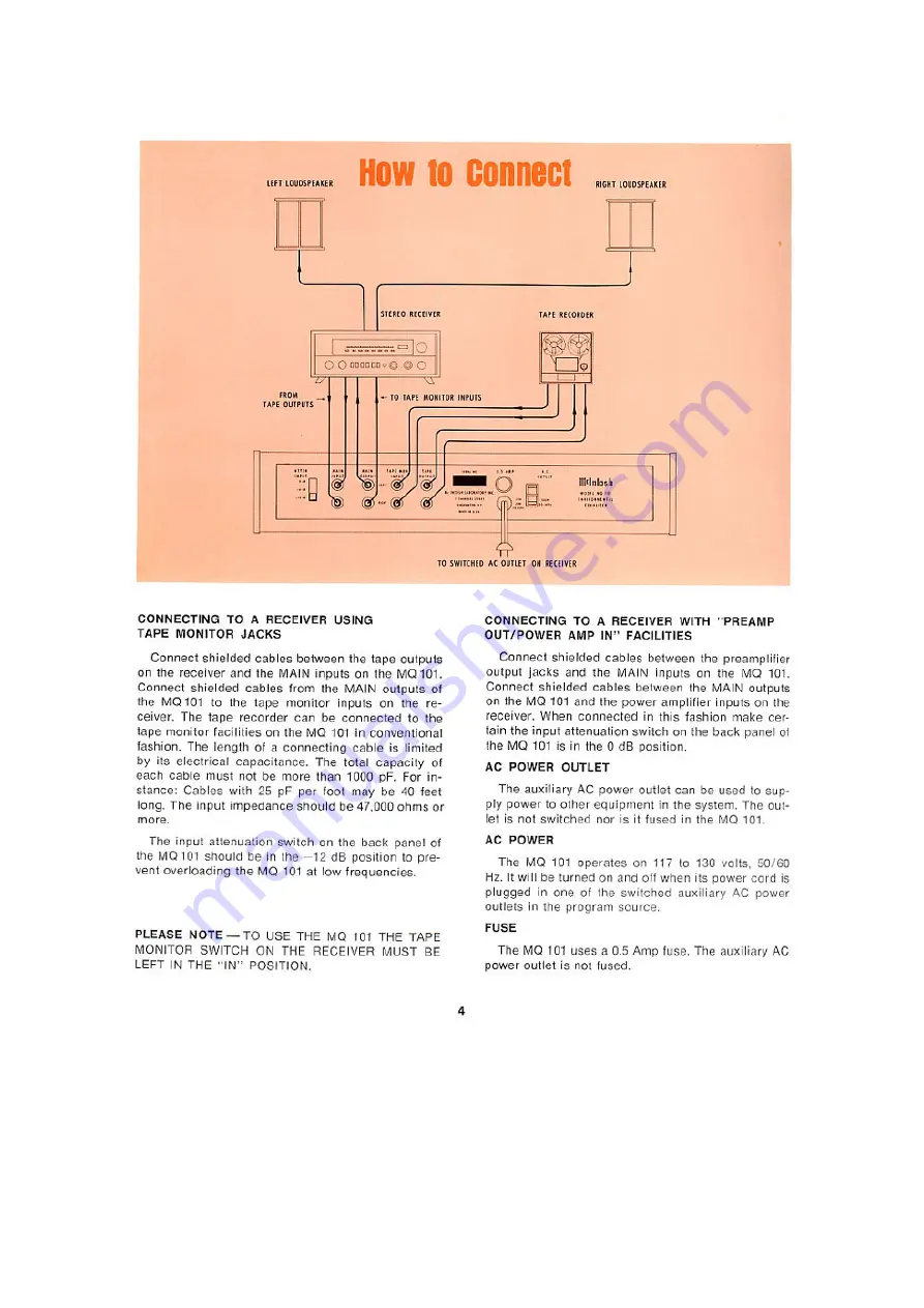 McIntosh MQ 101 Owner'S Manual Download Page 5