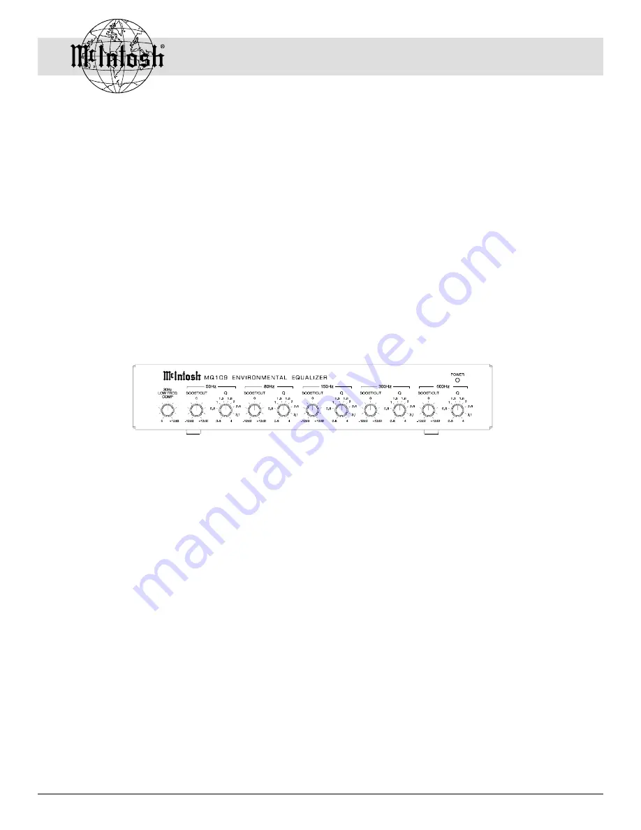 McIntosh MQ109B Owner'S Manual Download Page 1