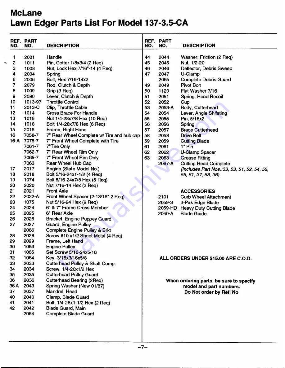 Mclane 137-3.5-CA Operator'S Manual Download Page 7