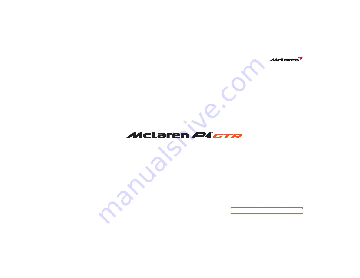 McLaren P1 GTR Owner'S Handbook Manual Download Page 1