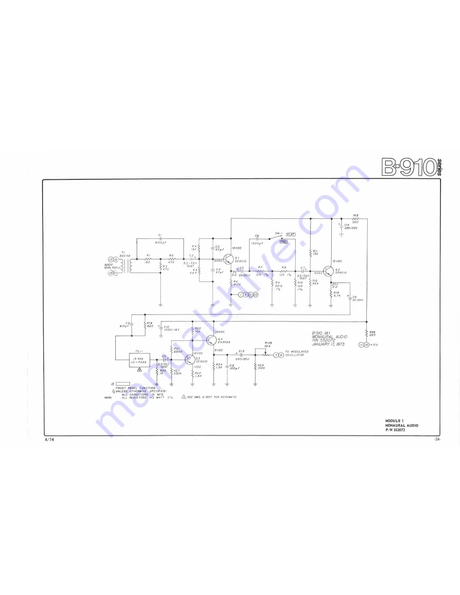 McMartin B-910 Instruction Manual Download Page 26