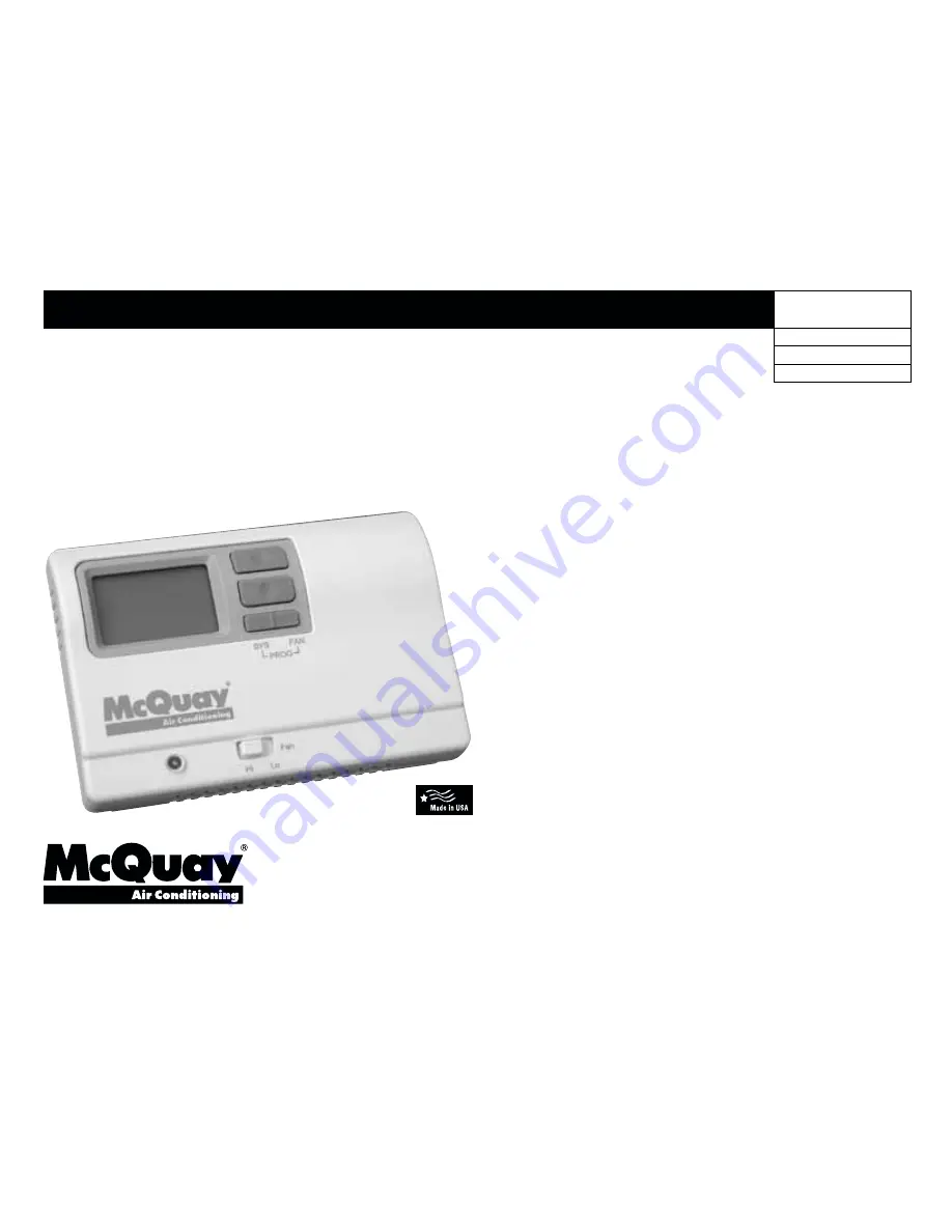 McQuay LIA303 Operation & Application Manual Download Page 1