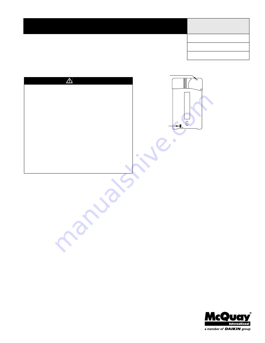 McQuay MT 155 Installation And Maintenance Manual Download Page 1