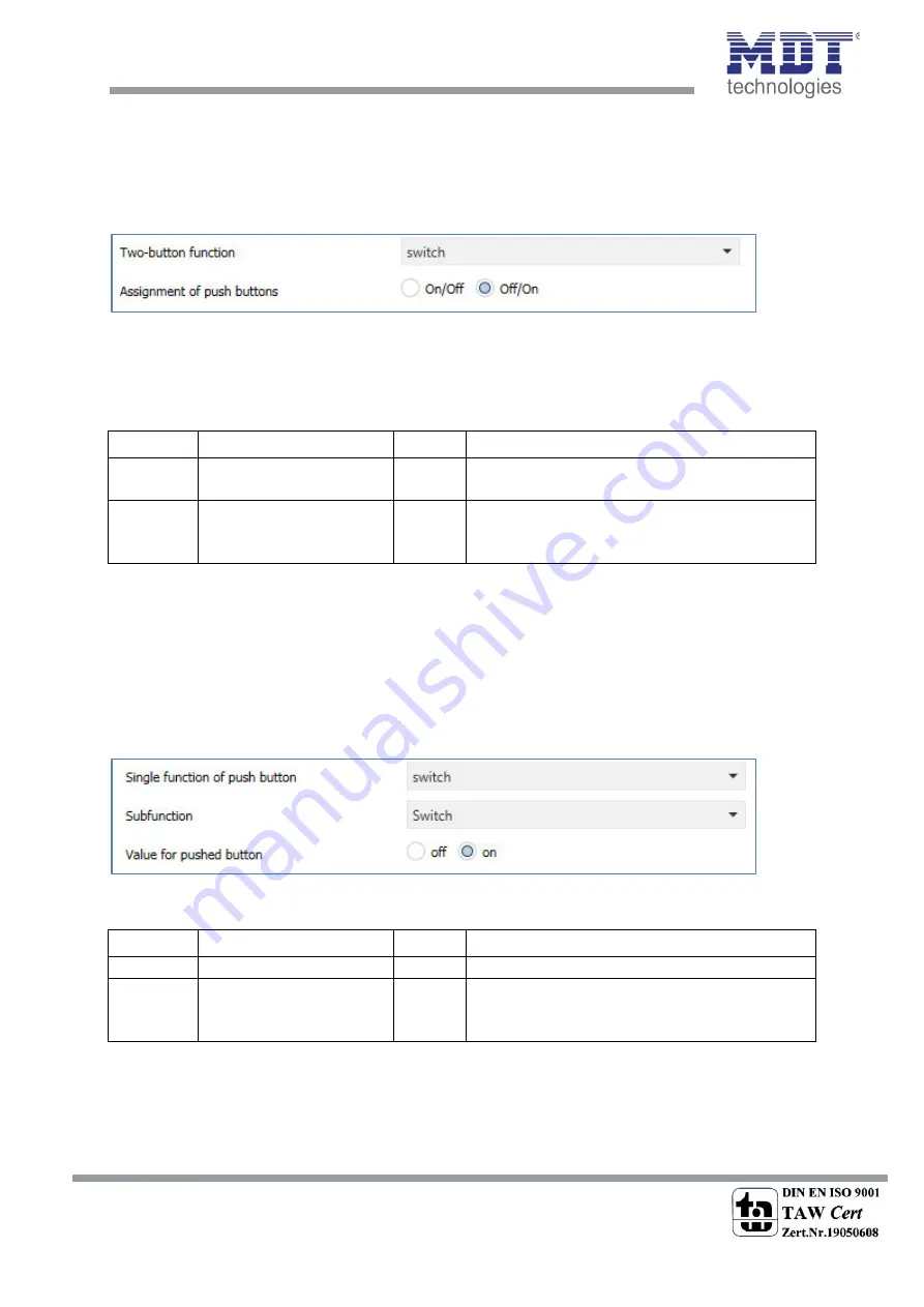 MDT Glass Push Button II Smart BE-GT20S.01 Technical Manual Download Page 48