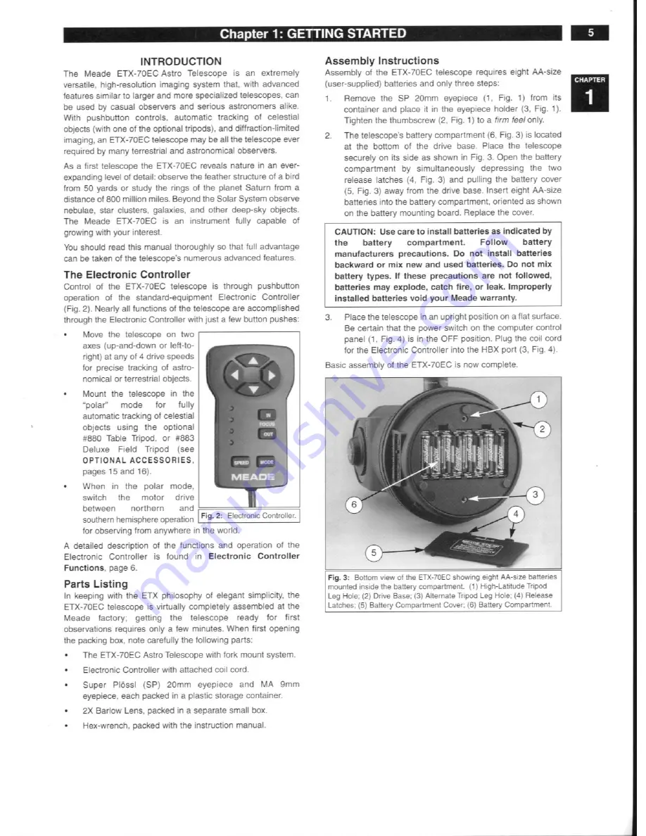 Meade ETX-70EC Instruction Manual Download Page 5