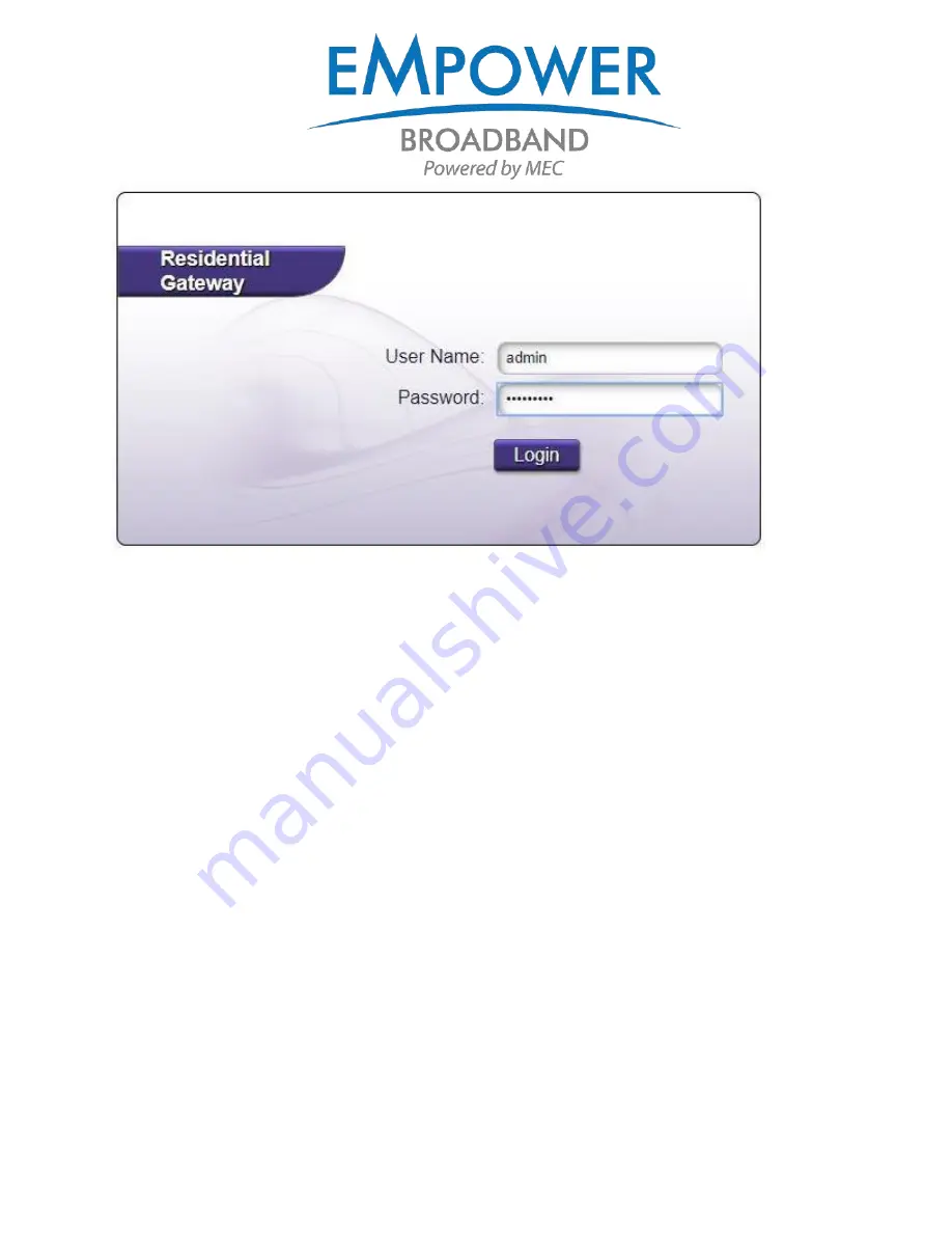 Mec Empower Broadband Calix GigaCenter Quick Start Manual Download Page 10