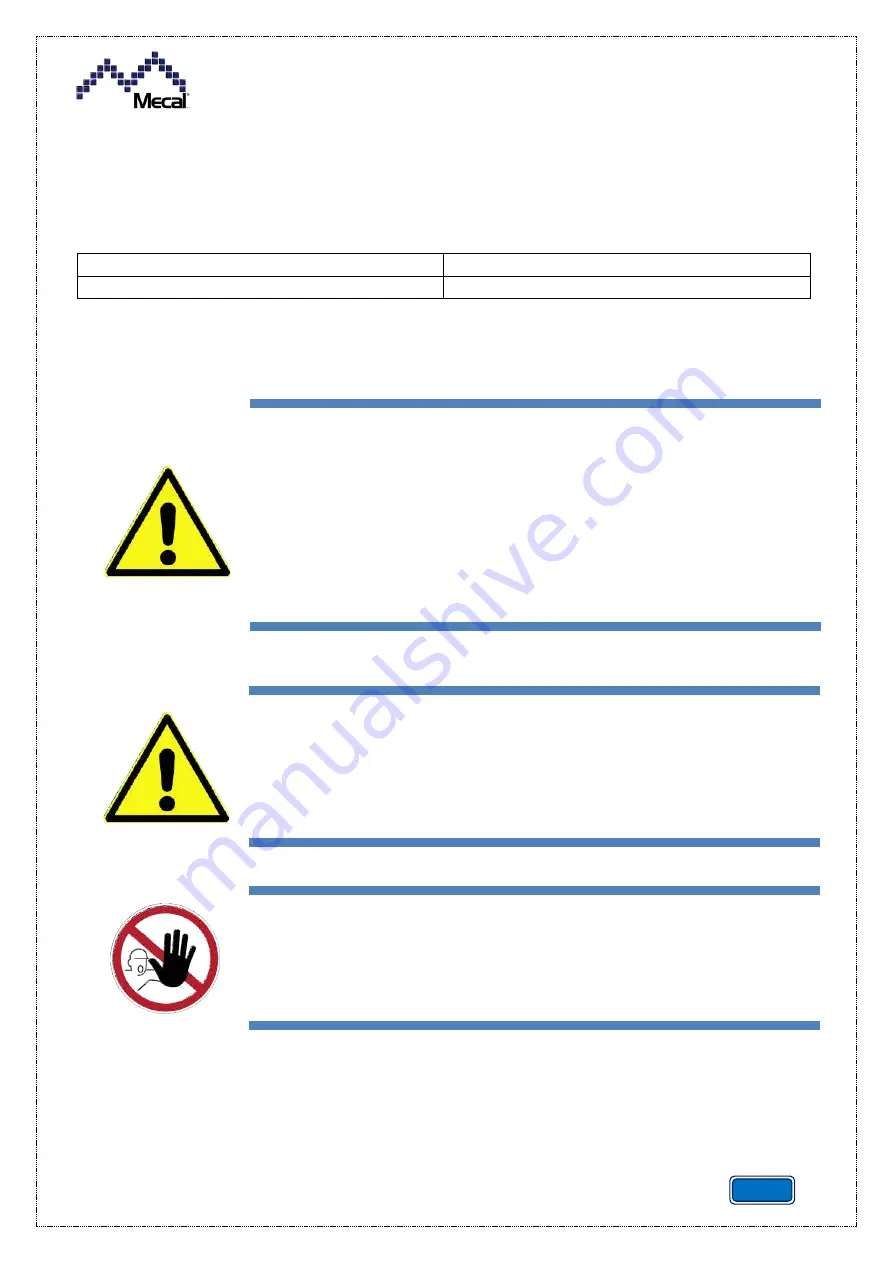 Mecal CDA10 Use And Maintenance Manual Download Page 25