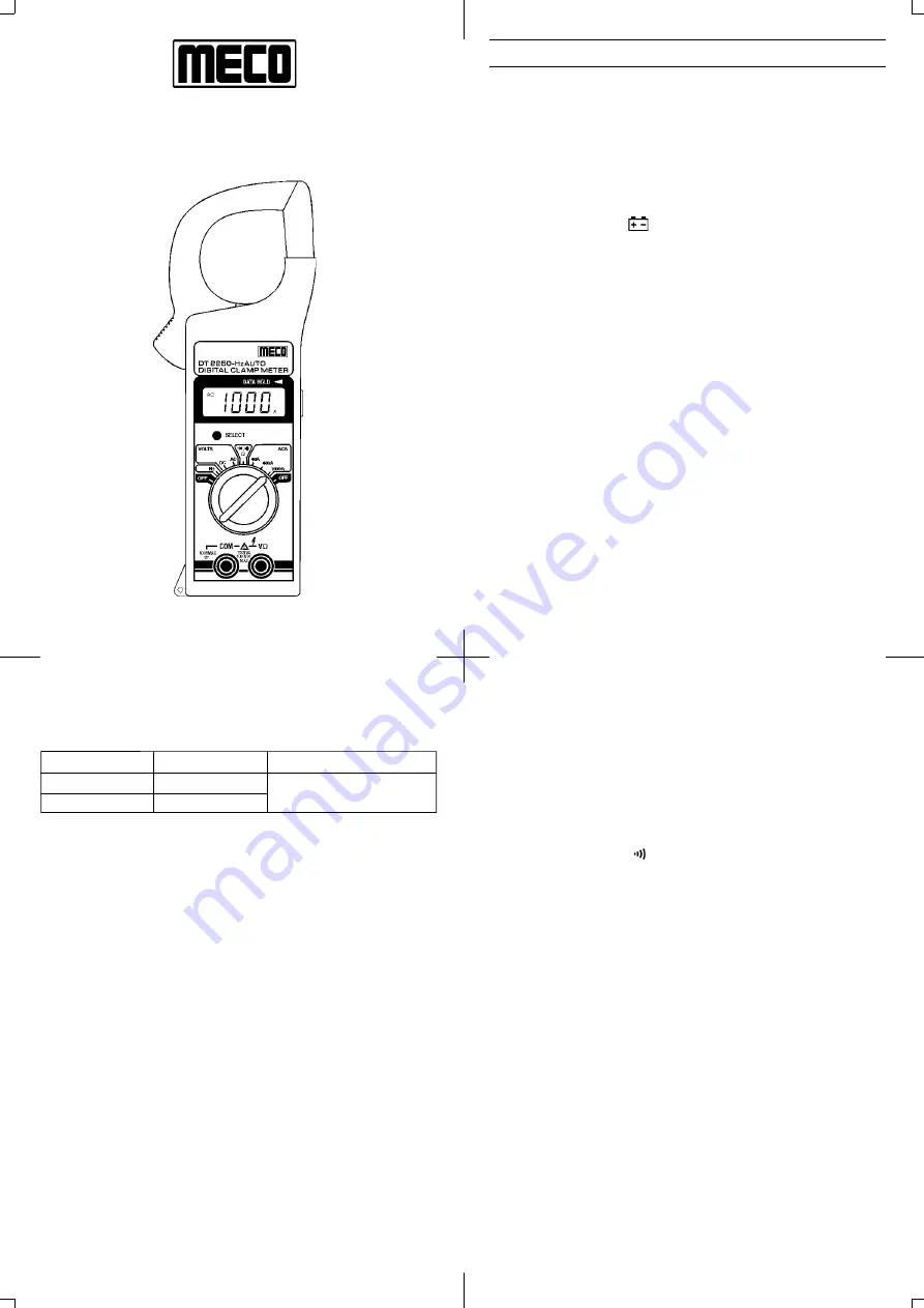 Meco 2250-Hz AUTO Instruction Manual Download Page 1