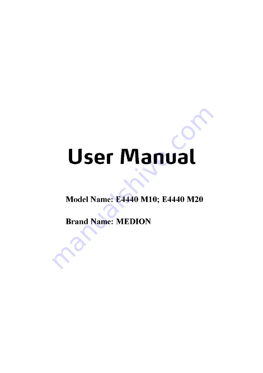 Medion E4440 M10 User Manual Download Page 1