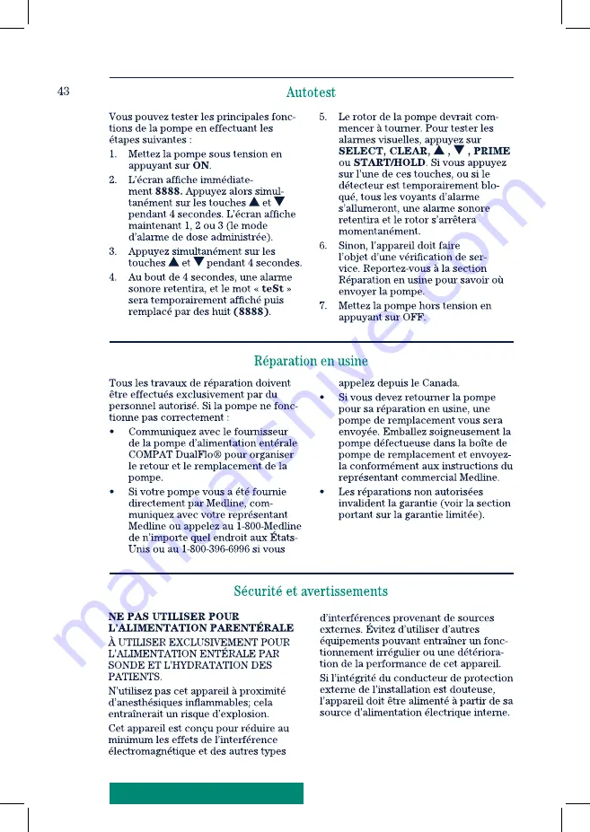 Medline Compat DualFlo 199255 Operating Instructions Manual Download Page 44