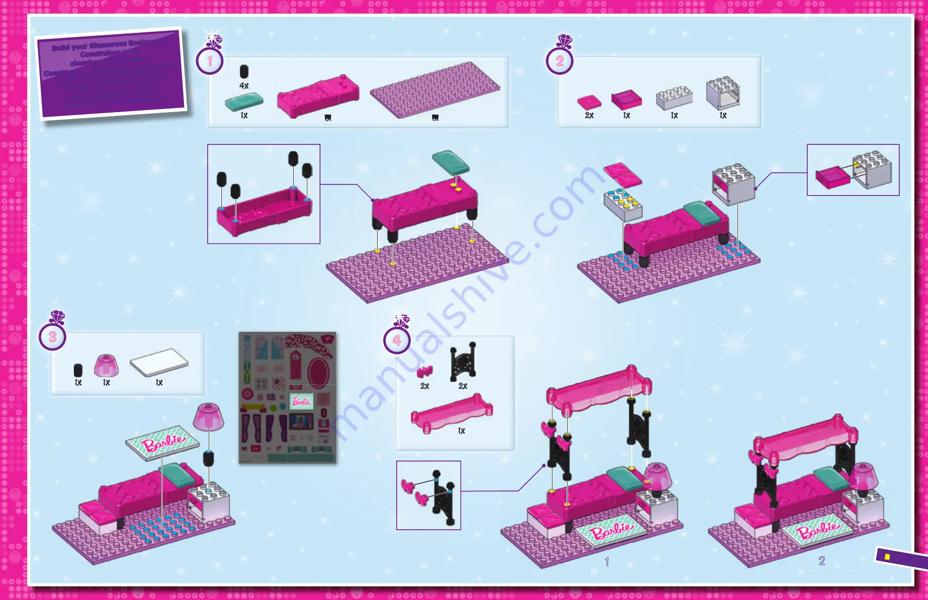 Mega Bloks Barbie Build'n Style 80229 Скачать руководство пользователя страница 5