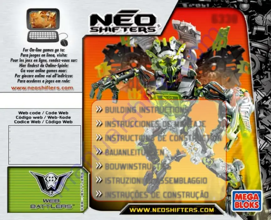 Mega Bloks NEO SHIFTERS Depth of Hadrax Tor Shadow Sfear 6338 Building Instructions Download Page 1