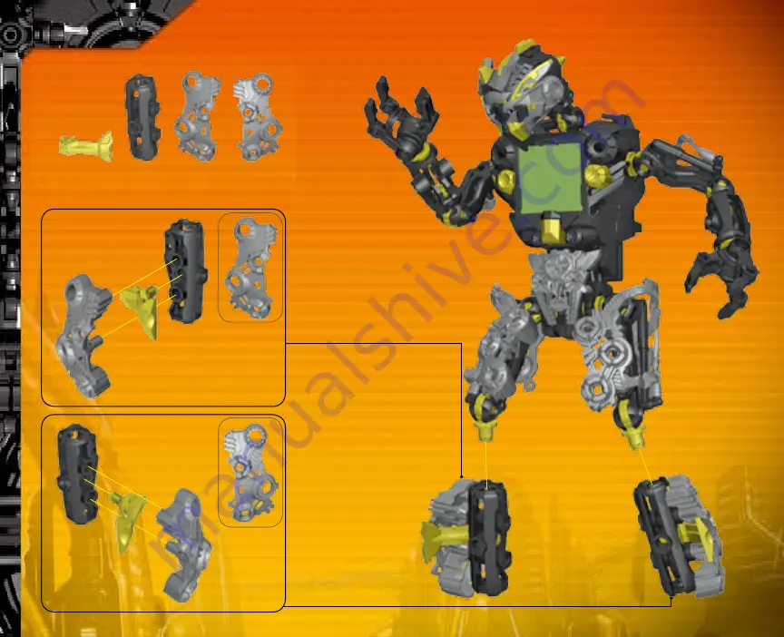 Mega Bloks NEO SHIFTERS Depth of Hadrax Tor Shadow Sfear 6338 Building Instructions Download Page 8