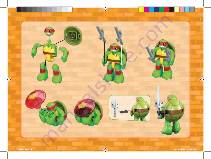 Mega Bloks nickelodeon TEELAGE MUTANT NINGA TURTLES HALF-SHELL HEROES Manual Download Page 4