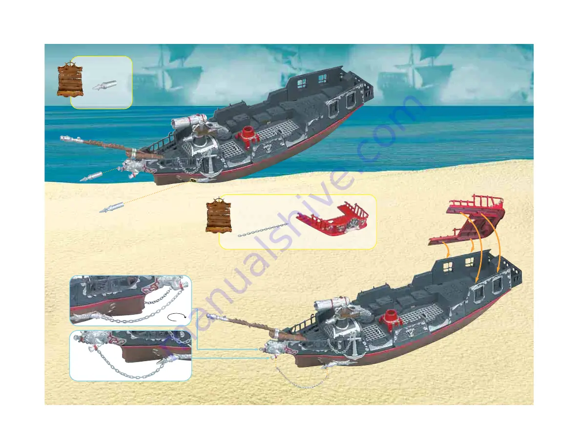 Mega Bloks PYRATES Admiral Scathe's Predator 3619 Assembly Instructions Manual Download Page 8