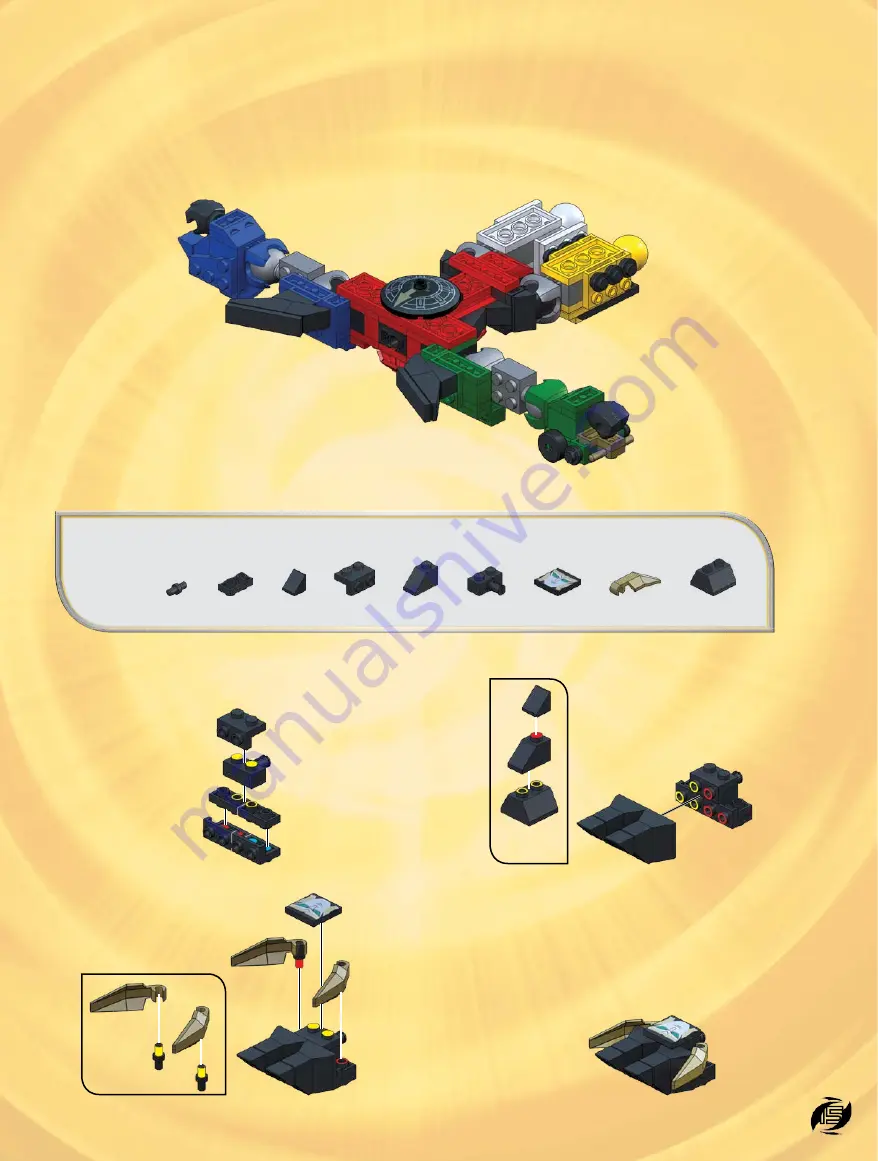 Mega Bloks SABAN'S POWER RANGERS SUPER MEGAFORCE Legendary Megazord 5663 Instructions Manual Download Page 15