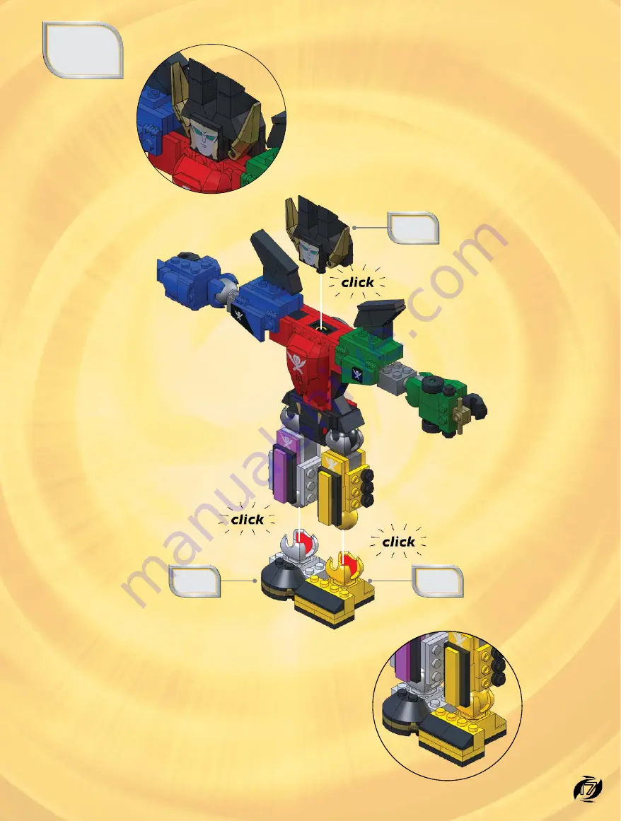 Mega Bloks SABAN'S POWER RANGERS SUPER MEGAFORCE Legendary Megazord 5663 Скачать руководство пользователя страница 17