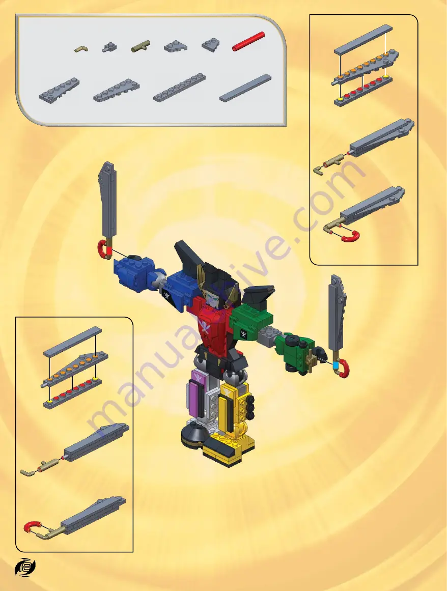 Mega Bloks SABAN'S POWER RANGERS SUPER MEGAFORCE Legendary Megazord 5663 Instructions Manual Download Page 18