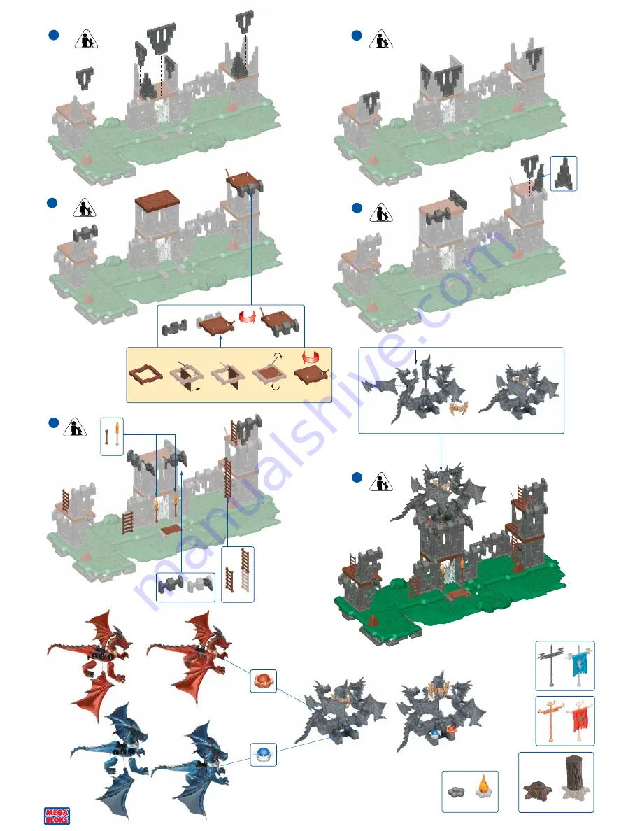 Mega Bloks Warriors fortless 9890 Скачать руководство пользователя страница 2