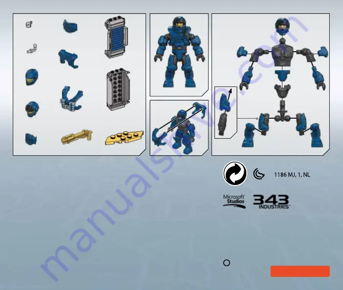 Mega Construx HALO PRO BUILDERS SPARTAN GRENADIER ARMOR PACK GFT49 Скачать руководство пользователя страница 2