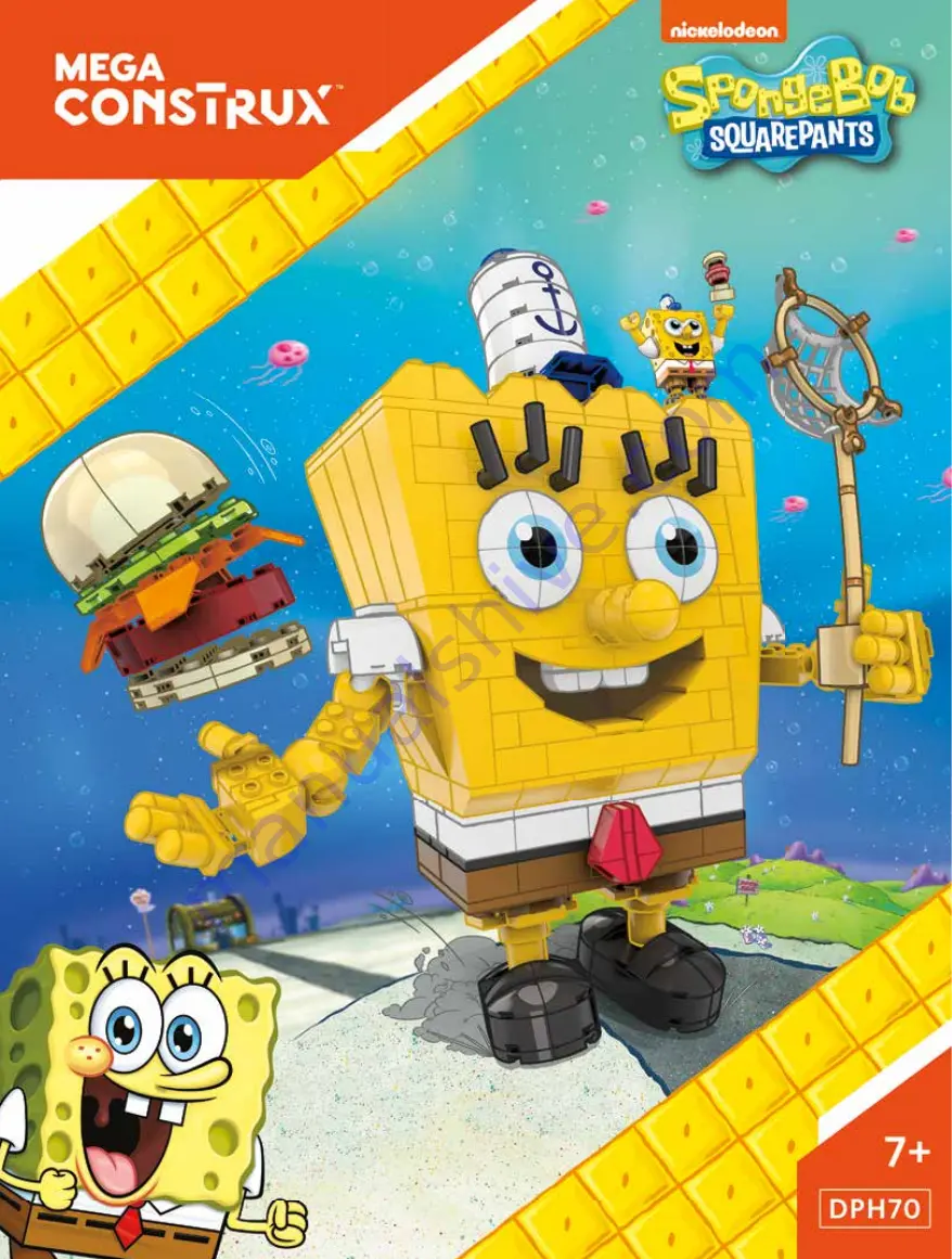 Mega Construx nickelodeon SPONGEBOB SQUAREPANTS DPH70 Manual Download Page 1