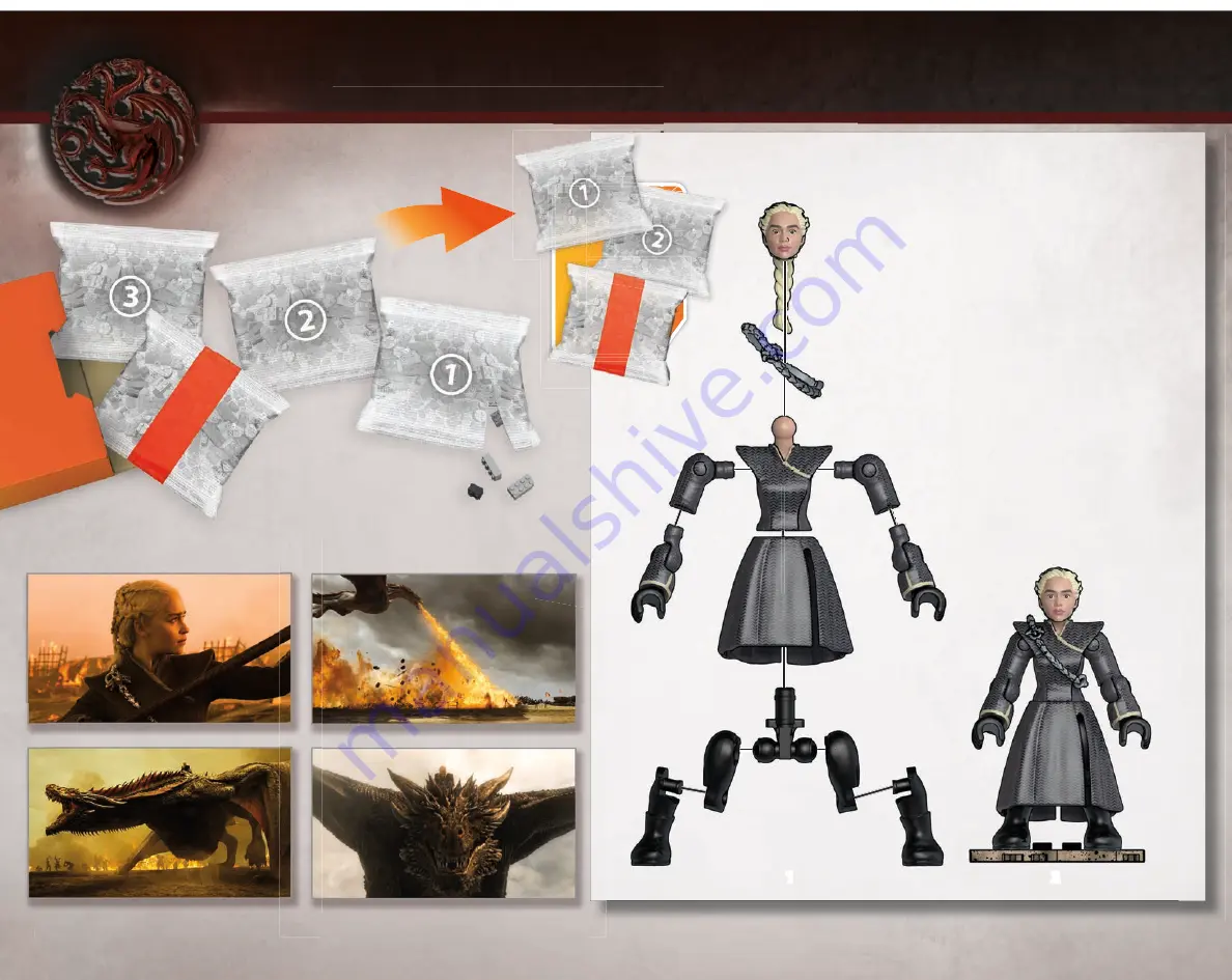 Mega GAME OF THRONES DAENERYS & DROGON GKG97 Manual Download Page 2