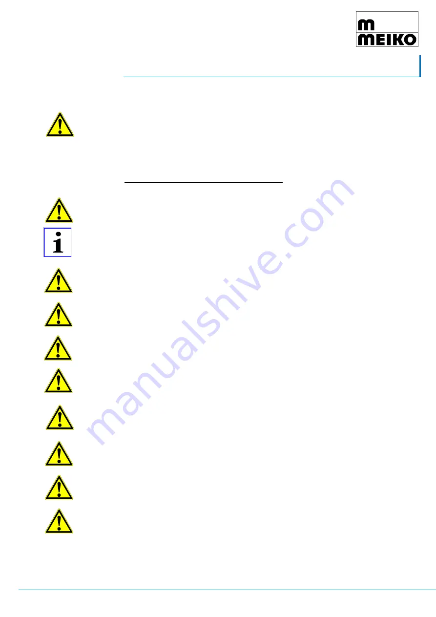 Meiko WS 125 Operating Instructions Manual Download Page 11