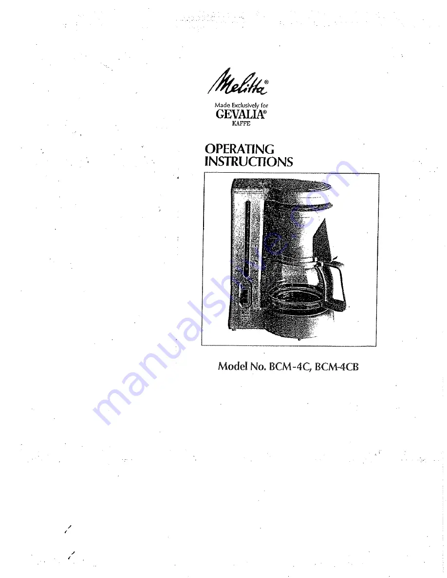 Melitta BCM-4C Operating Instructions Download Page 1