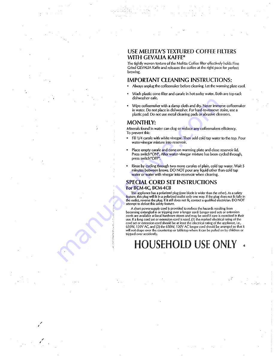 Melitta BCM-4C Operating Instructions Download Page 5